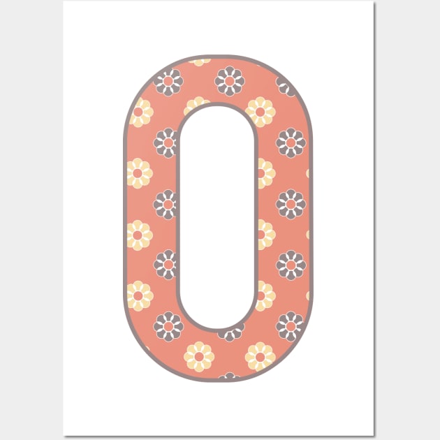 MONOGRAM LETTER O PINK FLORAL TYPOGRAPHY DESIGN Wall Art by Rhubarb Myrtle